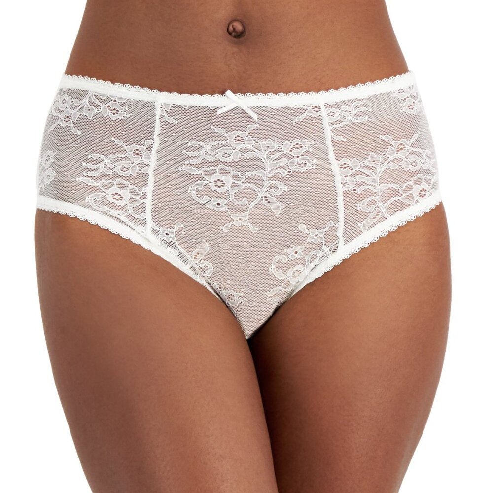 INC Women's Cheeky Lace Brief Underwear, Created for Macy's - Washed White